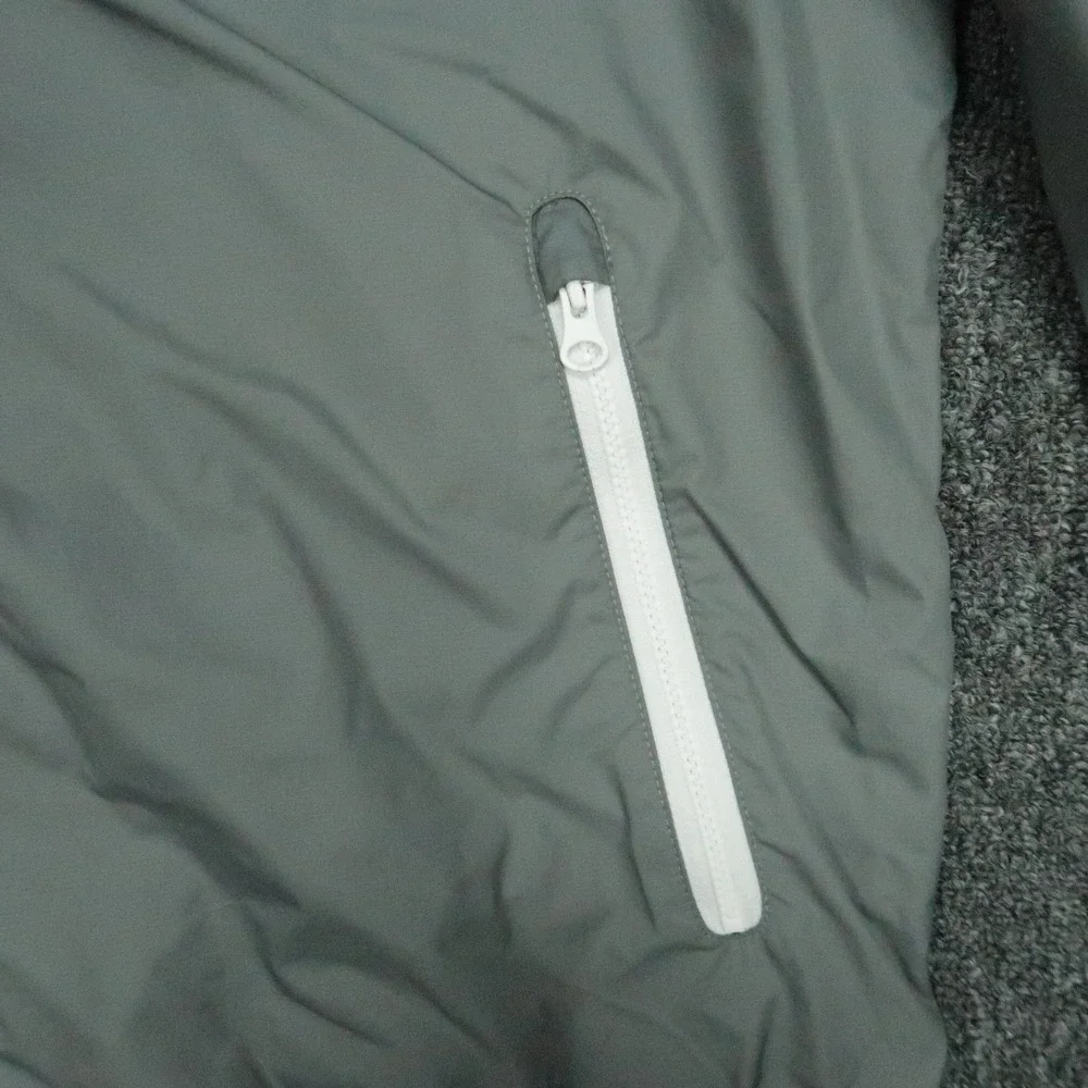 Nike Jacket Mens Large Gray White Windrunner Hooded Full‎ Zip Pockets Mesh Lined